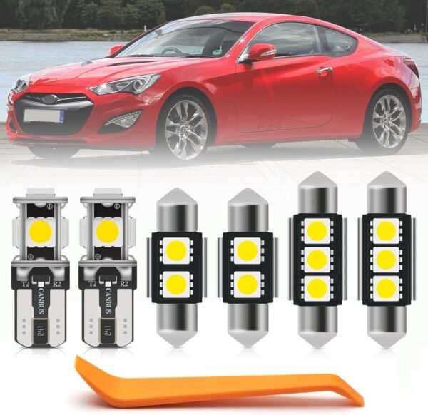 11pcs Genesis LED Interior Lights Bulb Kit for Hyundai Genesis Coupe 2010 2011 2012 2013 2014 2015 2016 Super Bright 6000K Map Trunk Lights...