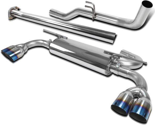 Spec-D Tuning 2.5" S/S Quad Titanium Tip Catback Exhaust System Compatible with 2009-2014 Hyundai Genesis 2.OT