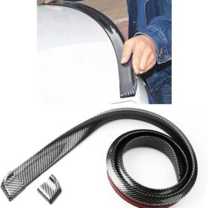 Car Rear Spoiler Roof Lip Kit, Carbon Fiber 3D Rubber Trunk Spoiler Trim Strip Cool Car Decoration, Universal Punch-Free Vehicle Exterior Accessory...