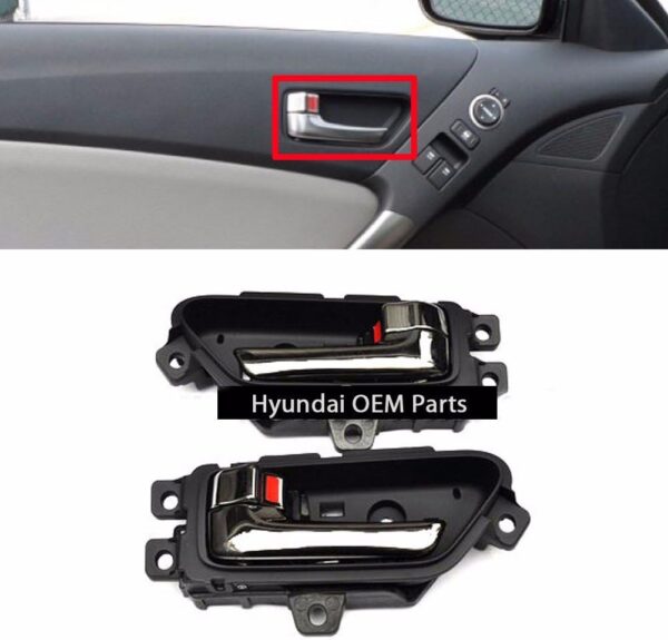Chrome Inside Door handle Assy 2P for Hyundai 2009-12 Genesis Coupe OEM Parts