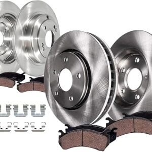 Detroit Axle - 8pc Brake Kit for Hyundai 2010-2016 Genesis Coupe, 12.60" inch Front and 12.36" inch Rear Disc Brake Rotors Ceramic Brakes Pads with...