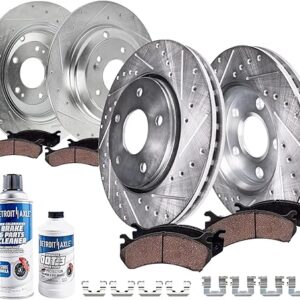 Detroit Axle - Brake Kit for Hyundai Genesis Coupe 2010-2016, 12.60" inch Front and 12.36" inch Rear Drilled Slotted Brake Rotors Ceramic Brakes...