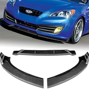 EPARTS 3 Pieces Style Front Bumper Lip Spoiler Splitter Chin Side Body Kit Trim Protection Compatible with 2010 - 2012 Hyundai Genesis Coupe...