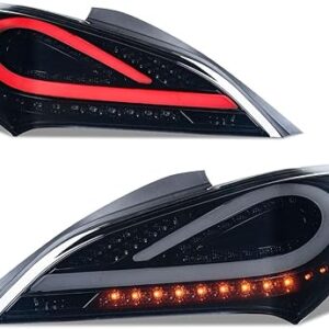 LED Tail Lights Assembly Compatible with 2010-2016 Hyundai Genesis Coupe w/Sequential Turn Signal Tail Lamp Replacement