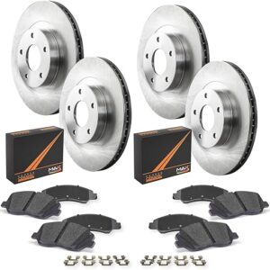 Max Advanced Brakes Front & Rear Brake Kit Compatible With 2010-2012 2013 2014 2015 2016 Hyundai Genesis Coupe Brakes Replacement Premium OE Disc...