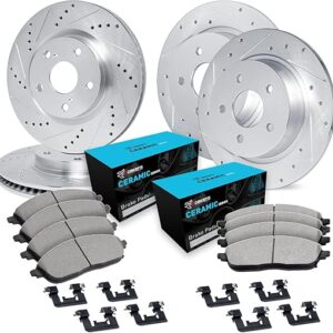 R1 Concepts Front Rear Brakes and Rotors Kit |Front Rear Brake Pads| Brake Rotors and Pads| Ceramic Brake Pads and Rotors |Hardware Kit|fits...