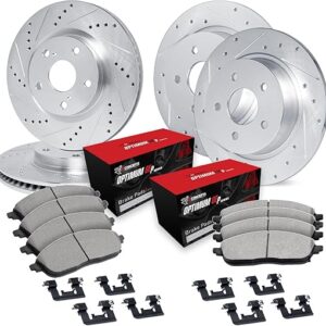 R1 Concepts Front Rear Brakes and Rotors Kit |Front Rear Brake Pads| Brake Rotors and Pads| Optimum OEp Brake Pads and Rotors |Hardware Kit|fits...
