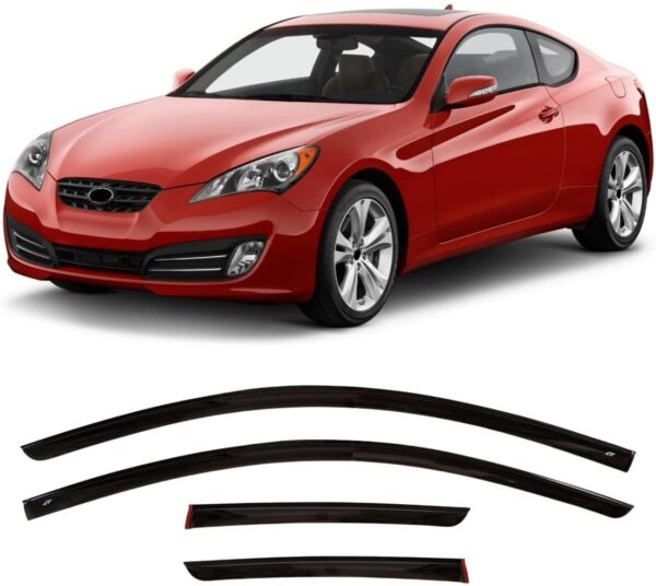 Wind Visor Deflectors Set of 4-Piece - Car Ventvisor Door Side -Window Air Guard Deflectors for Protection Against Snow Sun and Rain Compatible...