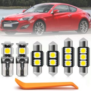 11pcs Genesis LED Interior Lights Bulb Kit for Hyundai Genesis Coupe 2010 2011 2012 2013 2014 2015 2016 Super Bright 6000K Map Trunk Lights...