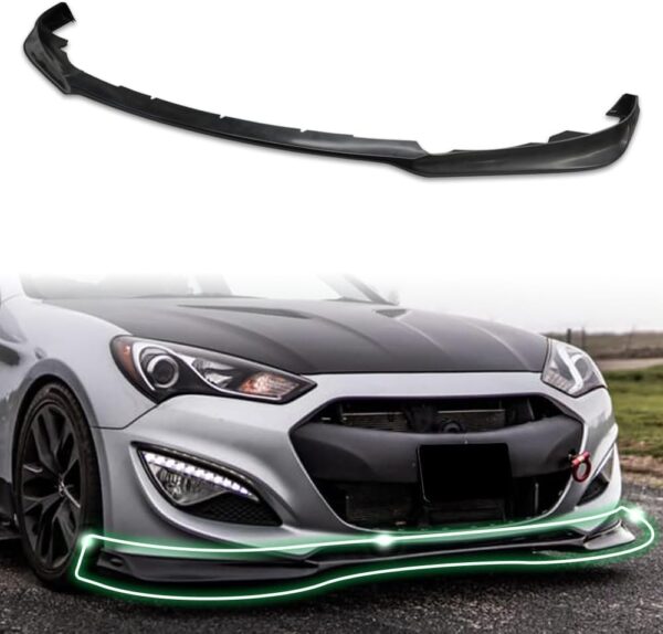 TLAPS 746756432527 Compatible with 2013-2016 Genesis Coupe Black KS Style PU Front Bumper Lip Splitter Spoiler